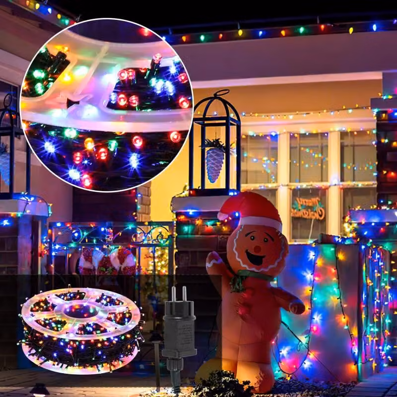 Catena luminosa LED Izrielar, 200 metri, 2000 LED. Catena luminosa per interni ed esterni, con 8 modalità, ideale per decorazioni natalizie, matrimoni, feste, giardini e interni. Multicolore