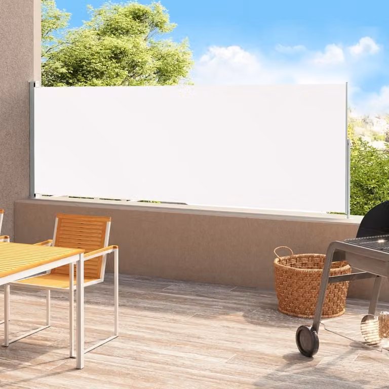 The Living Store Tenda laterale estensibile 200x500 cm Crema
