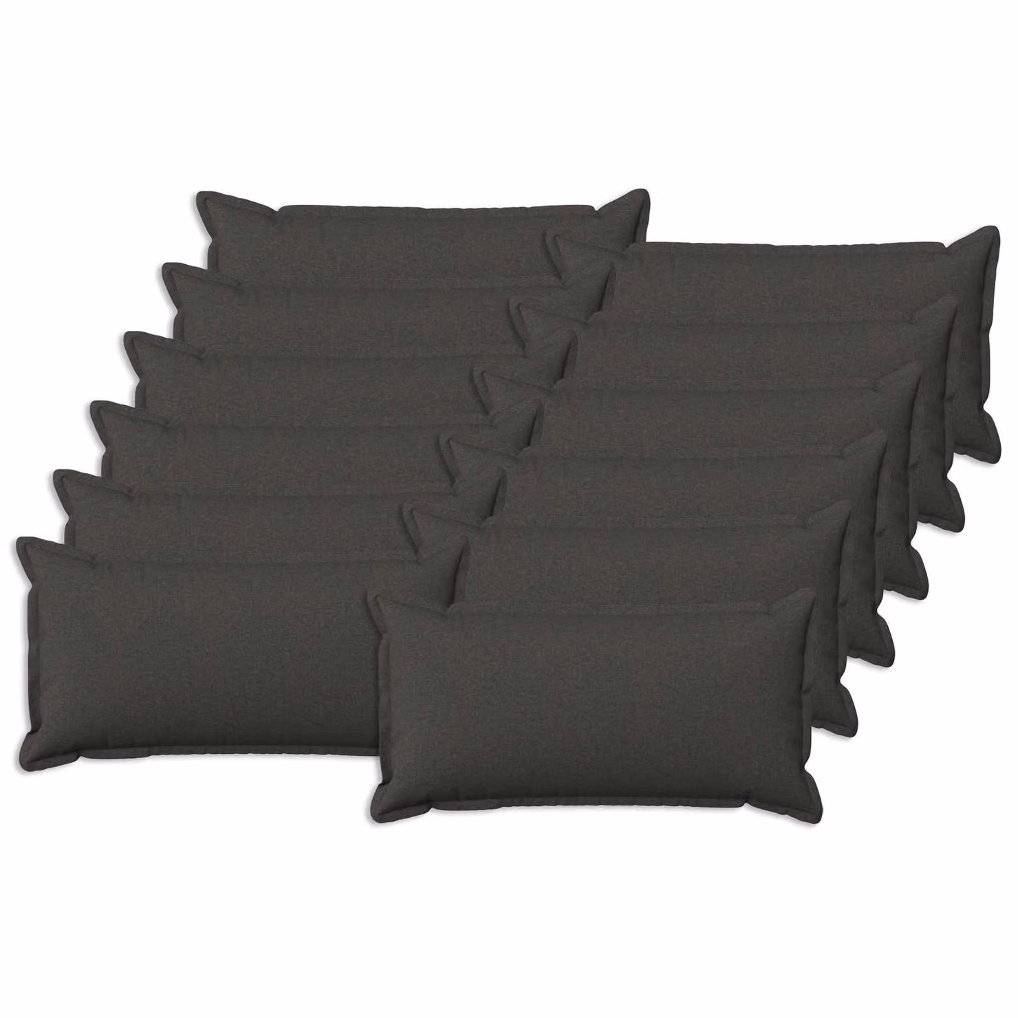 Set di 12 federe vidaXL HOUTEN grigio scuro, forma rettangolare, L 80 cm x P 40 cm