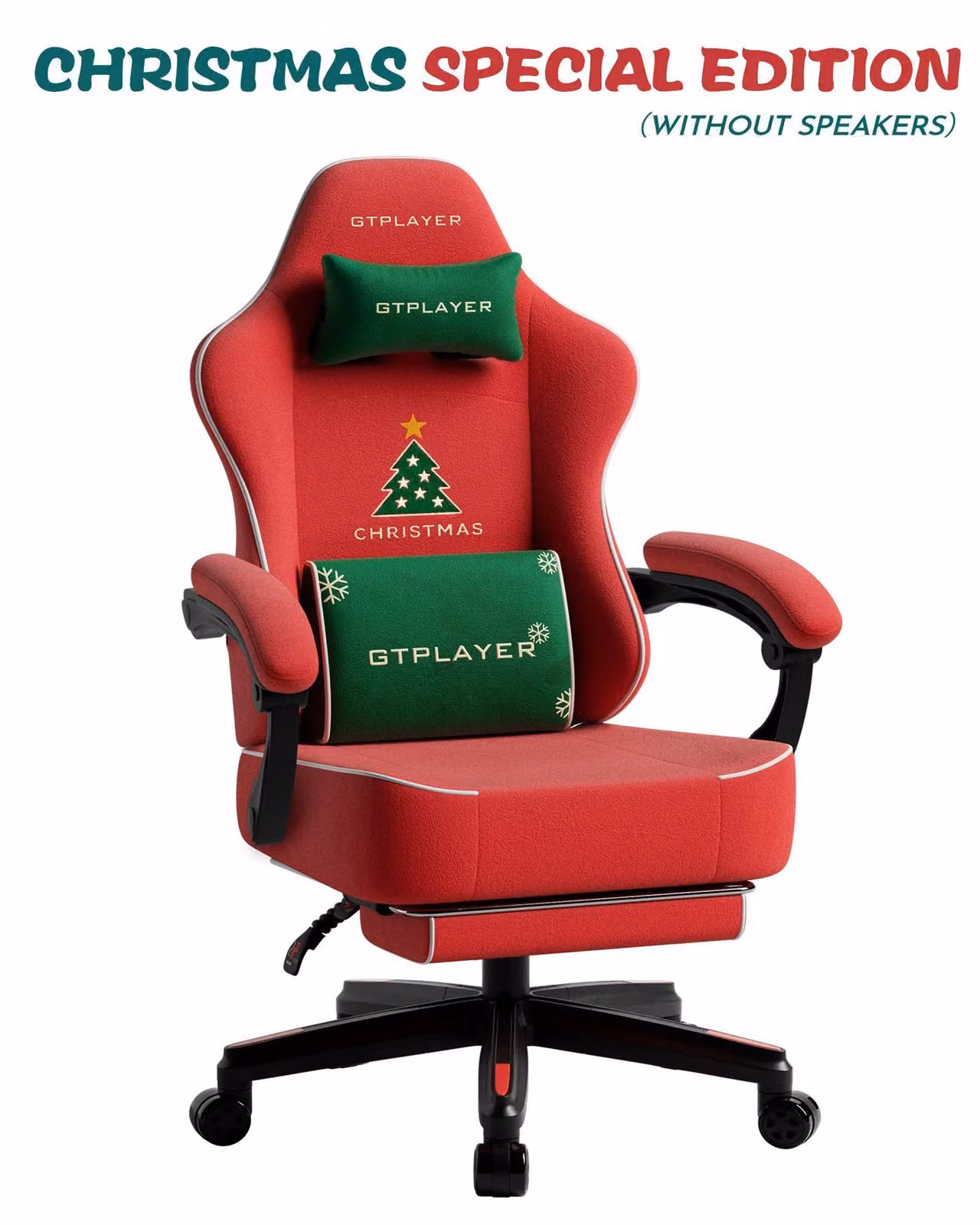 Sedia da gaming e da ufficio - ACE-PRO - Girevole con rotelle - Con braccioli - In pelle - Da montare - 130×59×55 cm - Rosso natalizio Multicolore