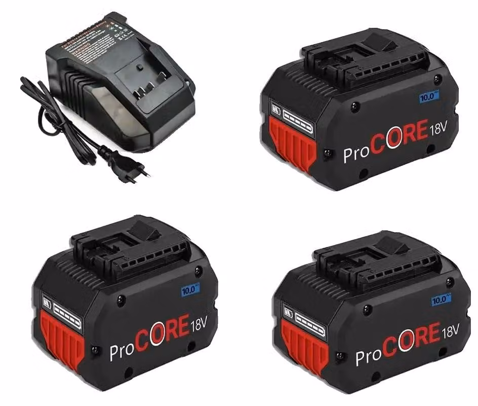 Batterie di ricambio, capacità 10000 mAh, compatibili con utensili elettrici da 18V, confezione da 3 batterie e 1 caricabatterie