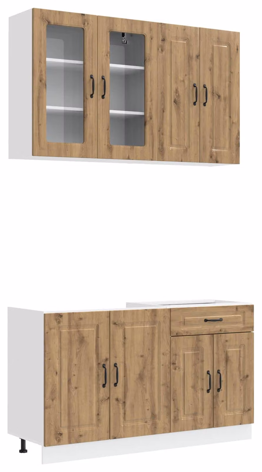 Set da cucina KALMAR, 4 pezzi, realizzato in materiale composito effetto legno "Artisan Oak"