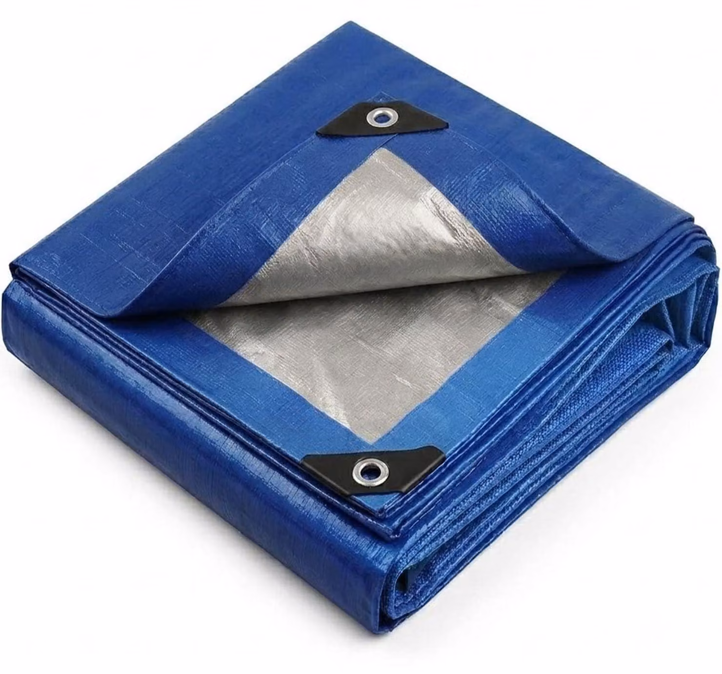 Telo protettivo 4x5 metri, blu/argento, impermeabile, con occhielli – telo per giardino e campeggio