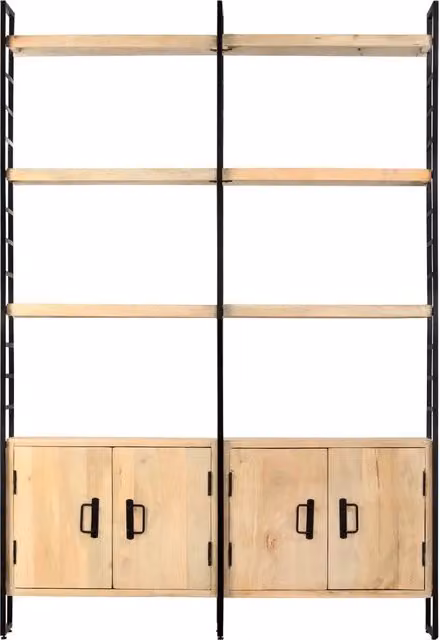 Libreria a 4 Livelli Legno Massello di Mango 124x30x180 cm 284417