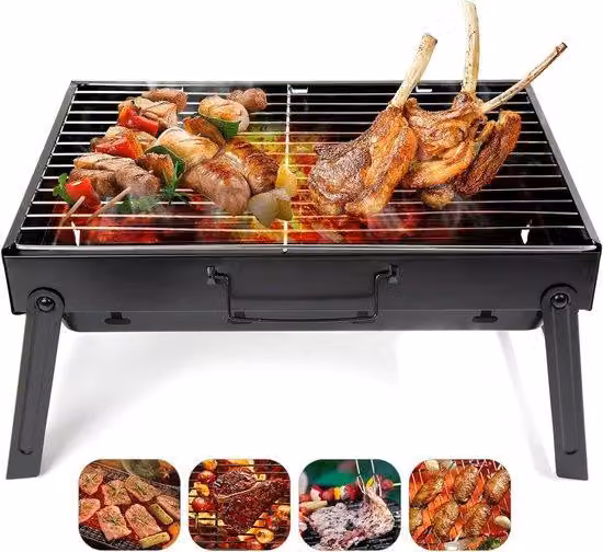 Barbecue portatile a carbonella per picnic all'aperto