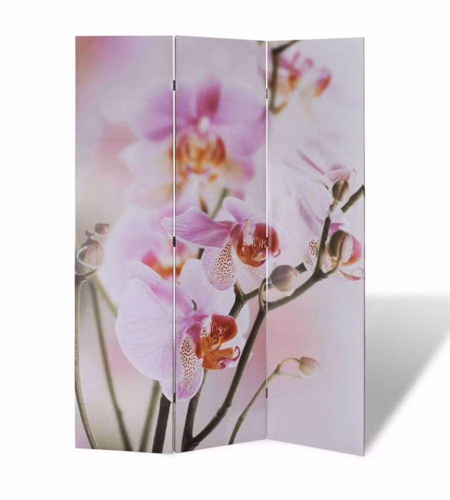 vidaXL Paravento Pieghevole 120x170 cm Stampa Fiore Multicolore - Separè Decorativo per Casa