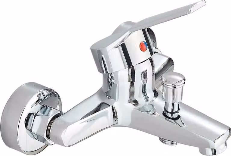 Rubinetteria per vasca da bagno, acciaio inossidabile, stile contemporaneo, cromato BLSB