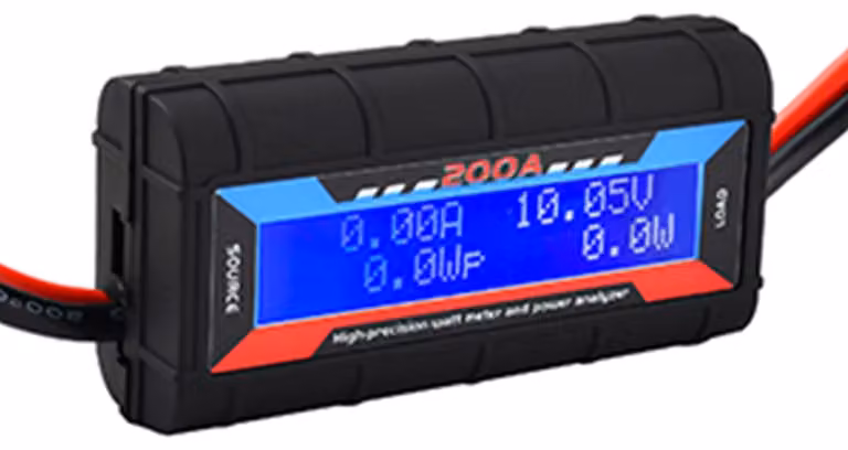 Analizzatore di potenza per modelli aerei ad alta precisione, 200A, con display LCD e monitoraggio digitale della batteria