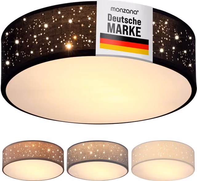 Lampadario da soffitto moderno MONZANA in tessuto nero Ø 38 cm – 1