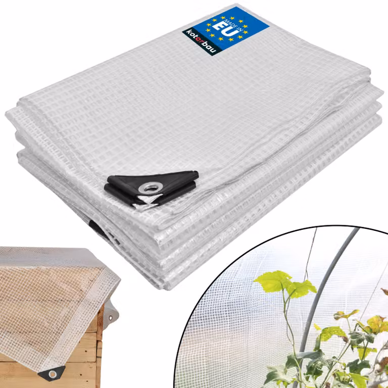 KOTARBAU® Telo Impermeabile Esterno Polietilene 5 x 8 m Trasparente Telo Occhiellato Telone Campeggio Copertura Esterna Telone da Giardino