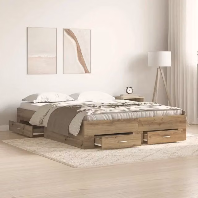 Struttura del letto-Giroletto Rovere artigianale 135 x 190 cm 219235