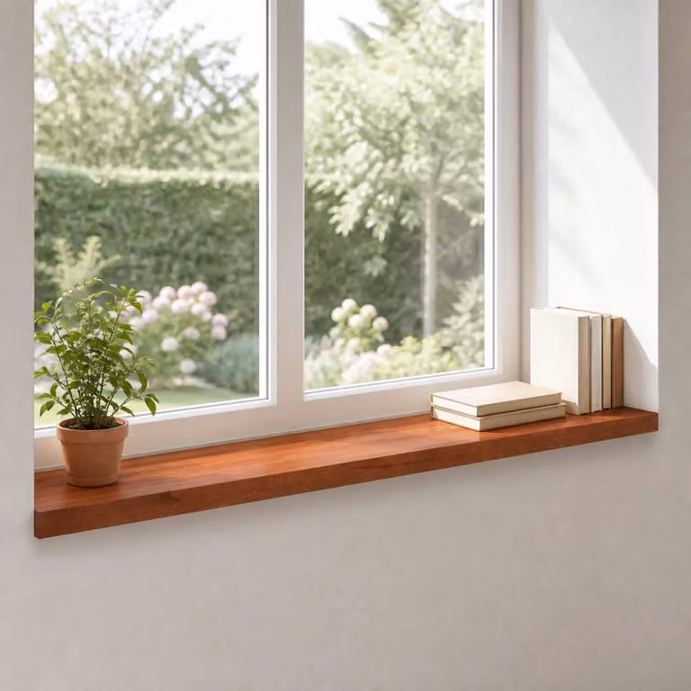Set di 2 soglie per finestre vidaXL in legno, colore marrone, L 140 x P 20 x H 2 cm