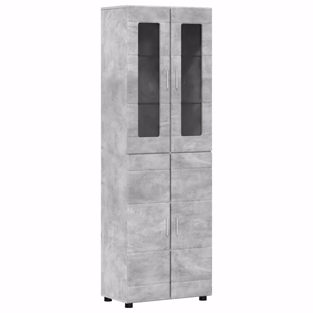 vidaXL Credenza FLORIN moderna in legno MDF Grigio, L: 60 cm, P: 35 cm, H: 182 cm – 2