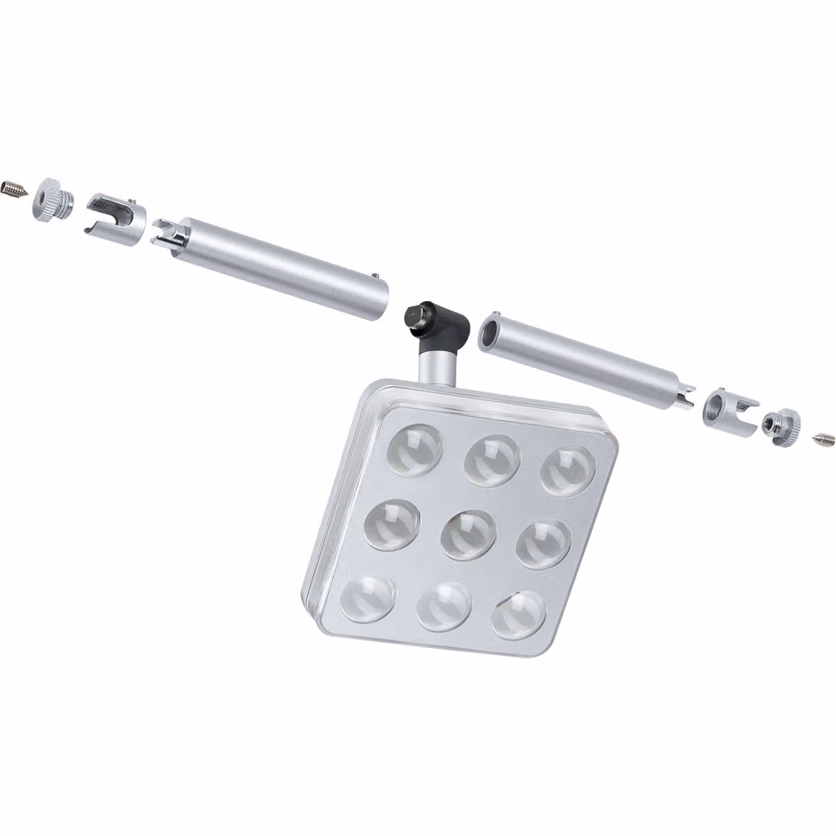 Paulmann Sistema combinato di faretti a sospensione e su binario, modello Square, 3W, cromo opaco, 230/12V, metallo
