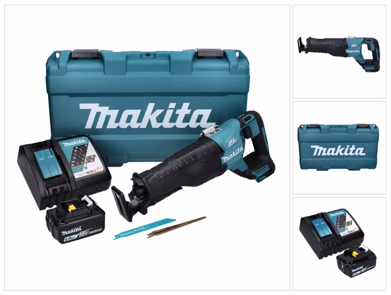 Sega circolare a batteria Makita DJR 187 RG1K 18 V Brushless + 1x batteria 6,0 Ah + caricabatterie + custodia