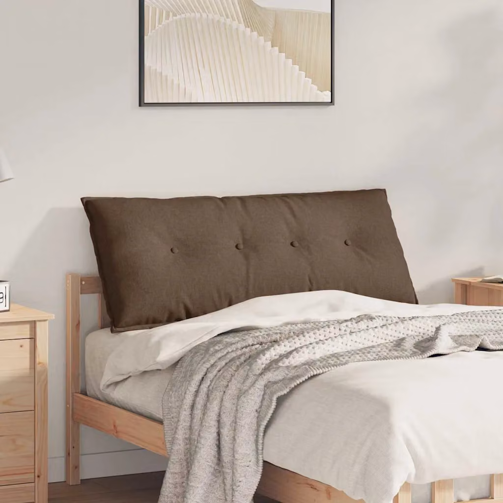 Cuscino per schiena vidaXL marrone in tessuto con rivestimento rimovibile L 120 cm x P 19 cm x H 50 cm