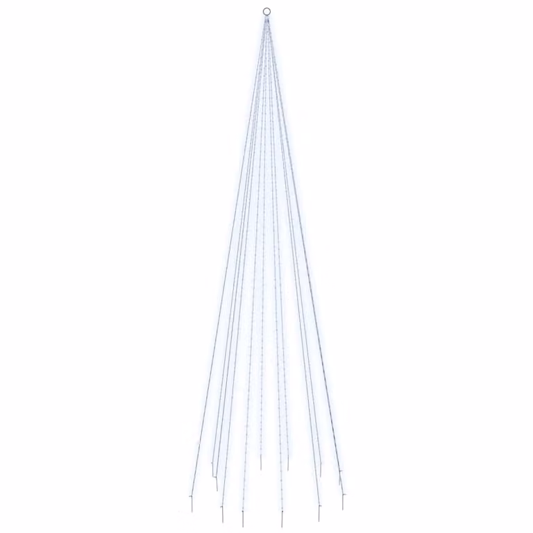 Albero di Natale Pennone Bianco Freddo 732 LED 500 cm