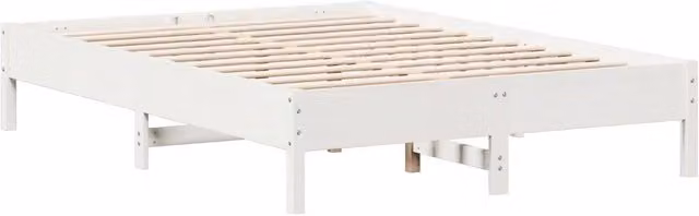 Letto matrimoniale in legno massello di pino bianco con doghe fisse L/P/H: 150 x 200 x 36,5 cm