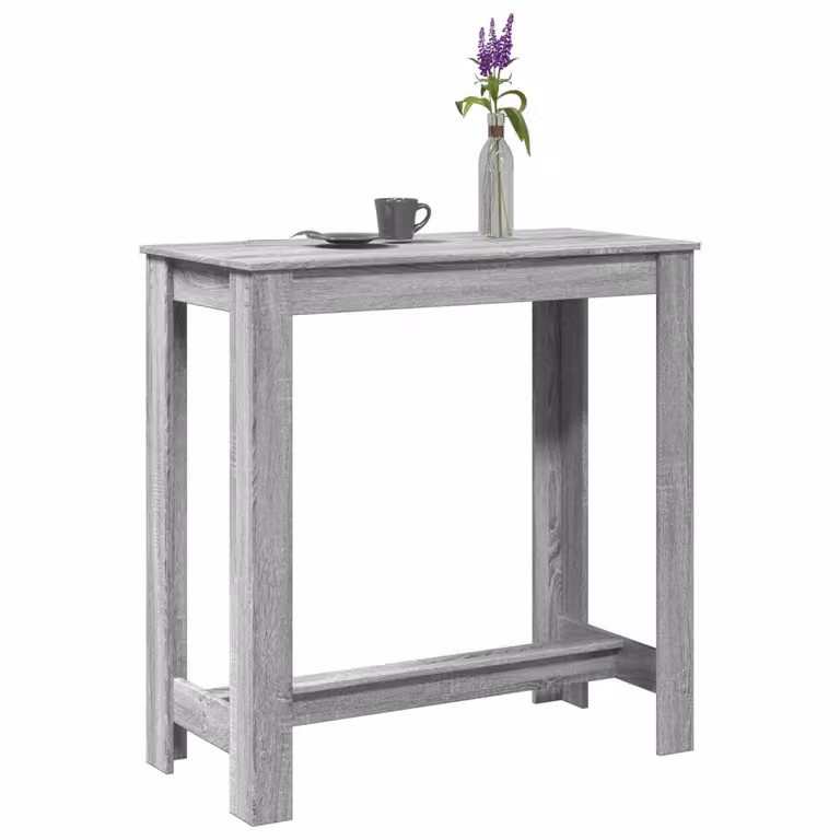 vidaXL Tavolo da Bar Moderno in Legno Multistrato Grigio, L: 102 cm, P: 50 cm, H: 103,5 cm