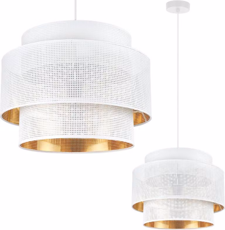 Asti Trio Lampada A Sospensione Oro Bianco 40Cm Maglia