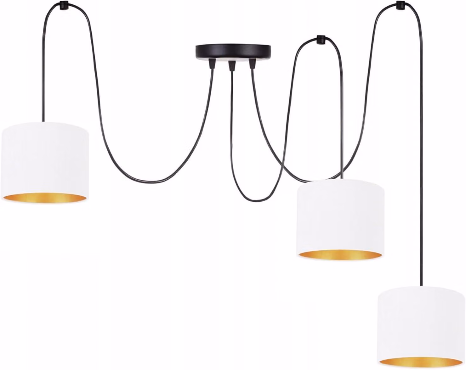 Lampada da soffitto bianca lampada in velluto vintage moderna E27 lampada di design a 3 luci N230-P3-W