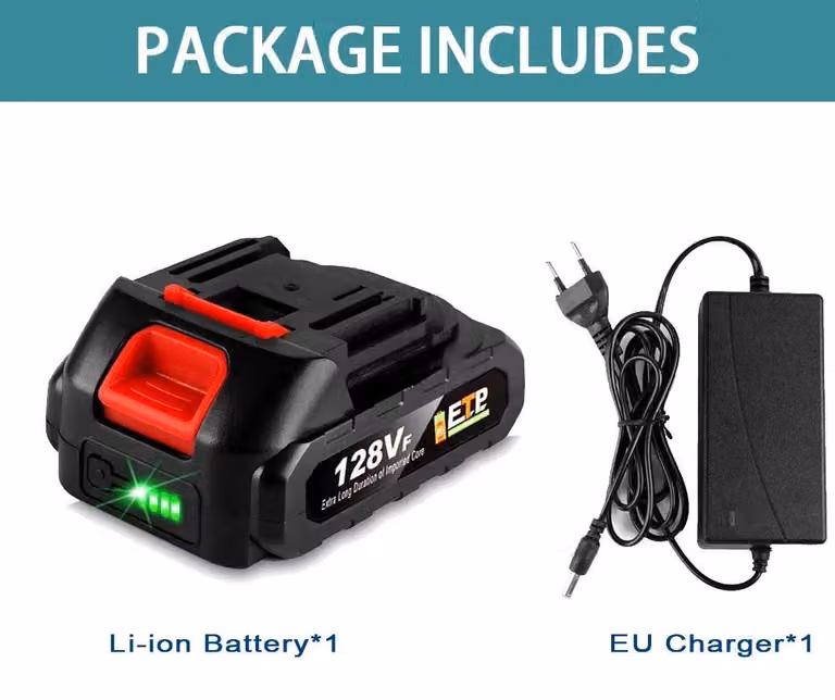Batteria ricaricabile agli ioni di litio - Batteria da 18V per utensili - 1 batteria di ricambio da 1,5Ah - Adatta per avvitatori, trapani a percussione, soffiatori, motoseghe - Include caricabatterie