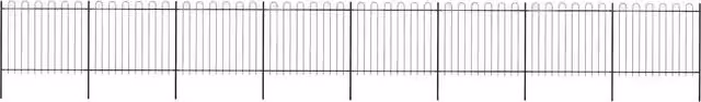 Recinzione Giardino Parte Superiore ad Anello 1339x150 cm Nera 277681