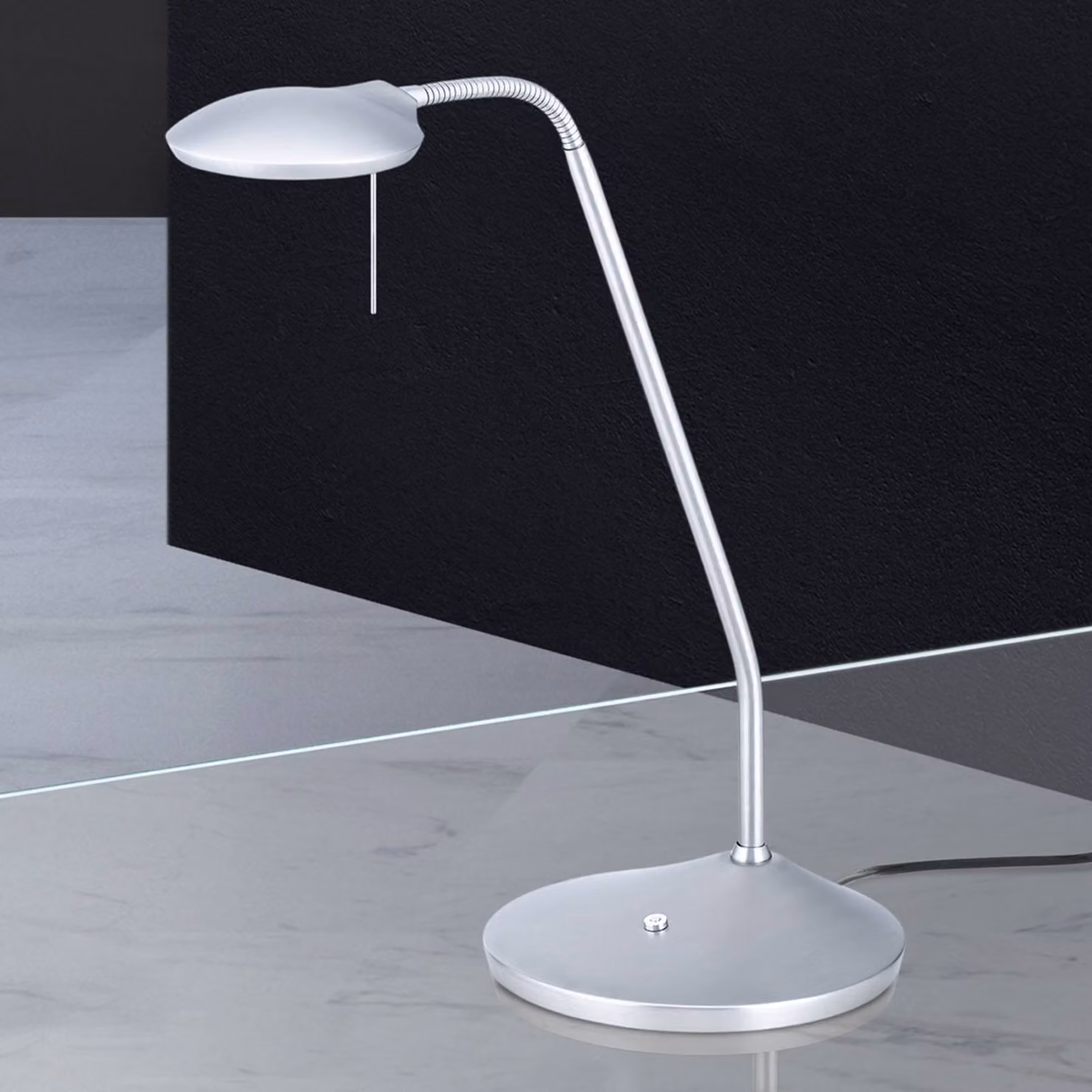 ORION Lampada da scrivania Cobra, dimmerabile, Alluminio / Grigio / Zincato, Studio / Ufficio, Metallo, Moderno, Lampada da tavolo LED