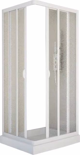 Box Doccia Angolare 70x90 cm 2 Ante Scorrevoli in Acrilico 2,2 mm H185 cm Dorini Bianco