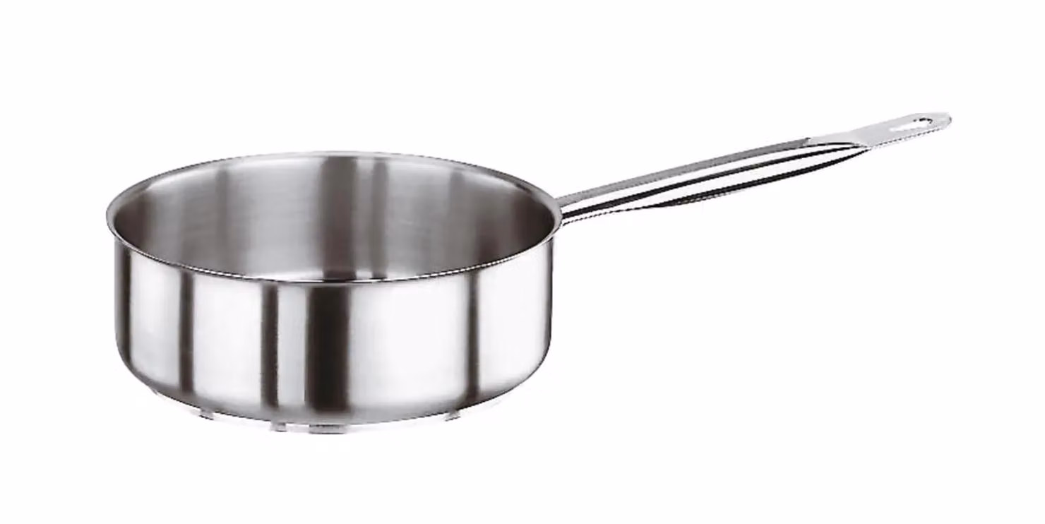 Casseruola Bassa Serie 1000 in acciaio inox con un manico per induzione, diam.32cm