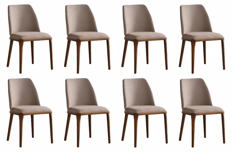 Hellgraue Küchenstühle Designer Esszimmerstühle 8-er Stuhl-Set