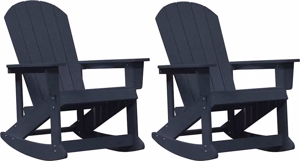 Sdraio Rocking Adirondack 2 pcs Blu navy HDPE