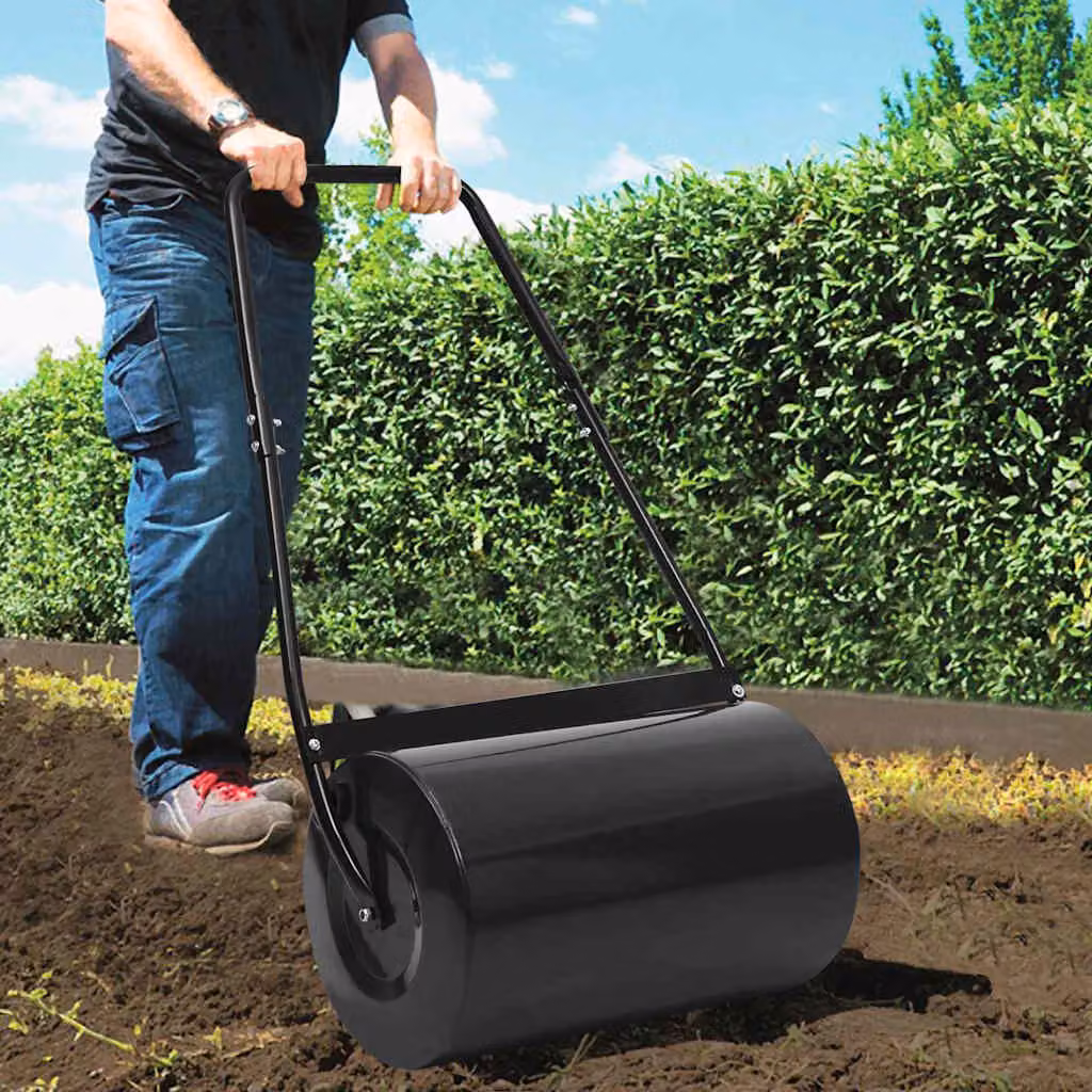 Arieggiatore da Giardino Manuale vidaXL in Acciaio, Nero e Verde, 63 cm, 50 L