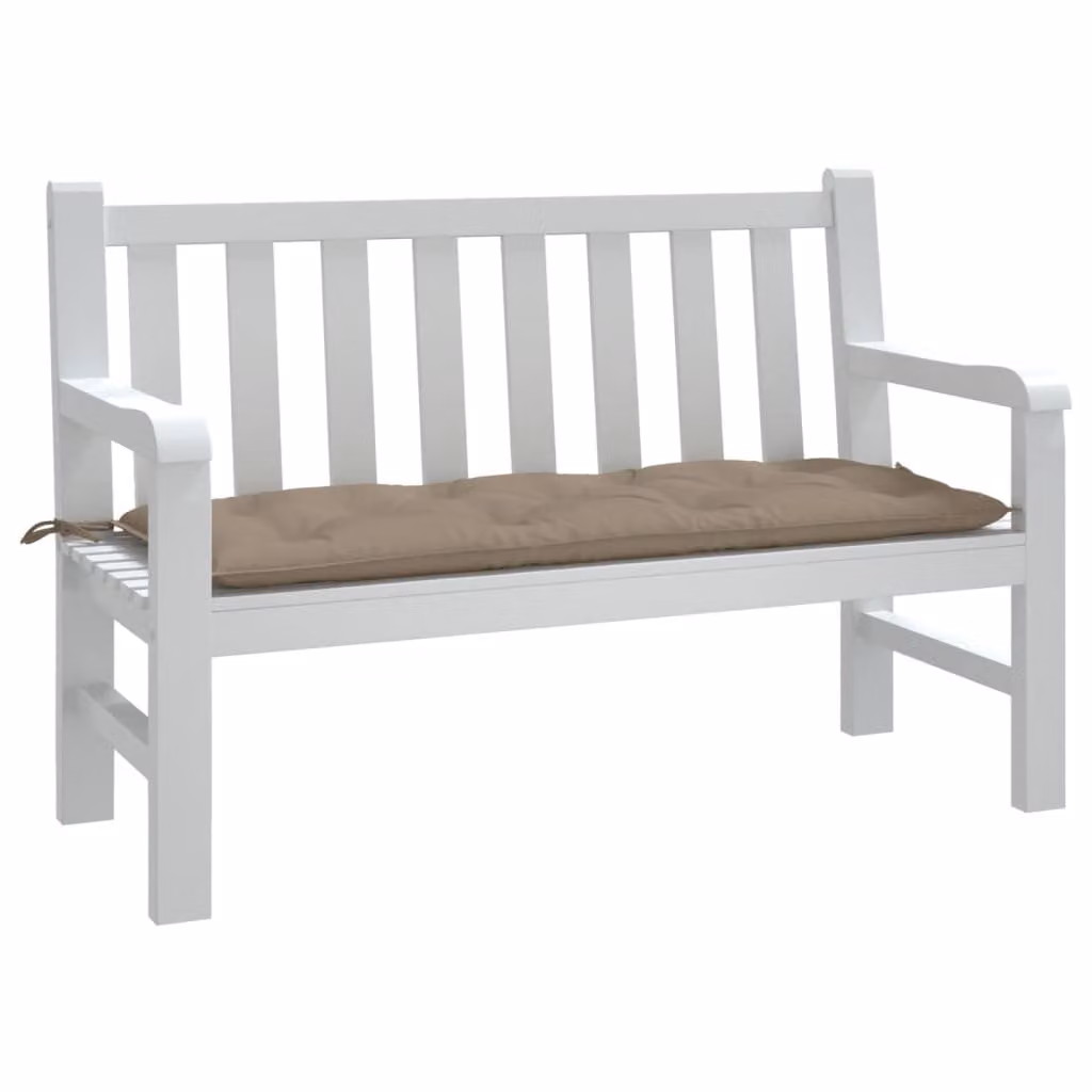 Cuscino per panca vidaXL in tessuto Oxford beige e grigio, L 120 x P 50 x H 7 cm