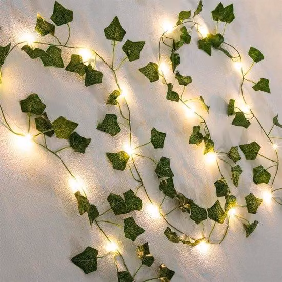 Ghirlanda luminosa in edera sintetica, 2 m, 20 LED, verde