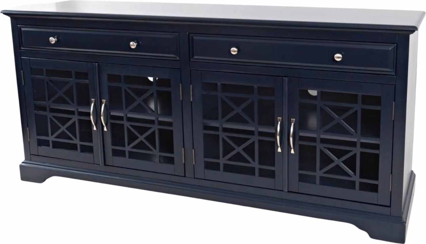 FURNLUX Credenza Avola blu navy e argento 178cm / Colore principale: Blu / Dimensioni: 178 x 82 x 49 cm