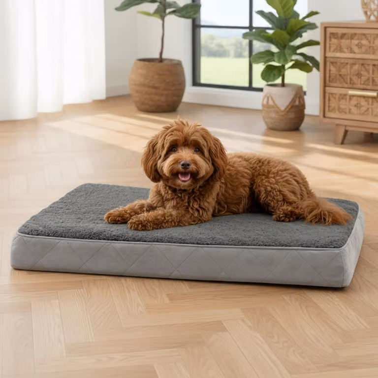 materassino per cani belviona, materassino morbido e stabile con rivestimento lavabile, 76x51x8 cm, antracite