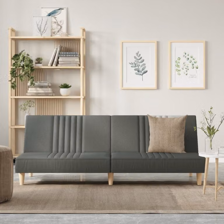 Maison Exclusive - Divano letto, colore grigio scuro, rivestito in tessuto