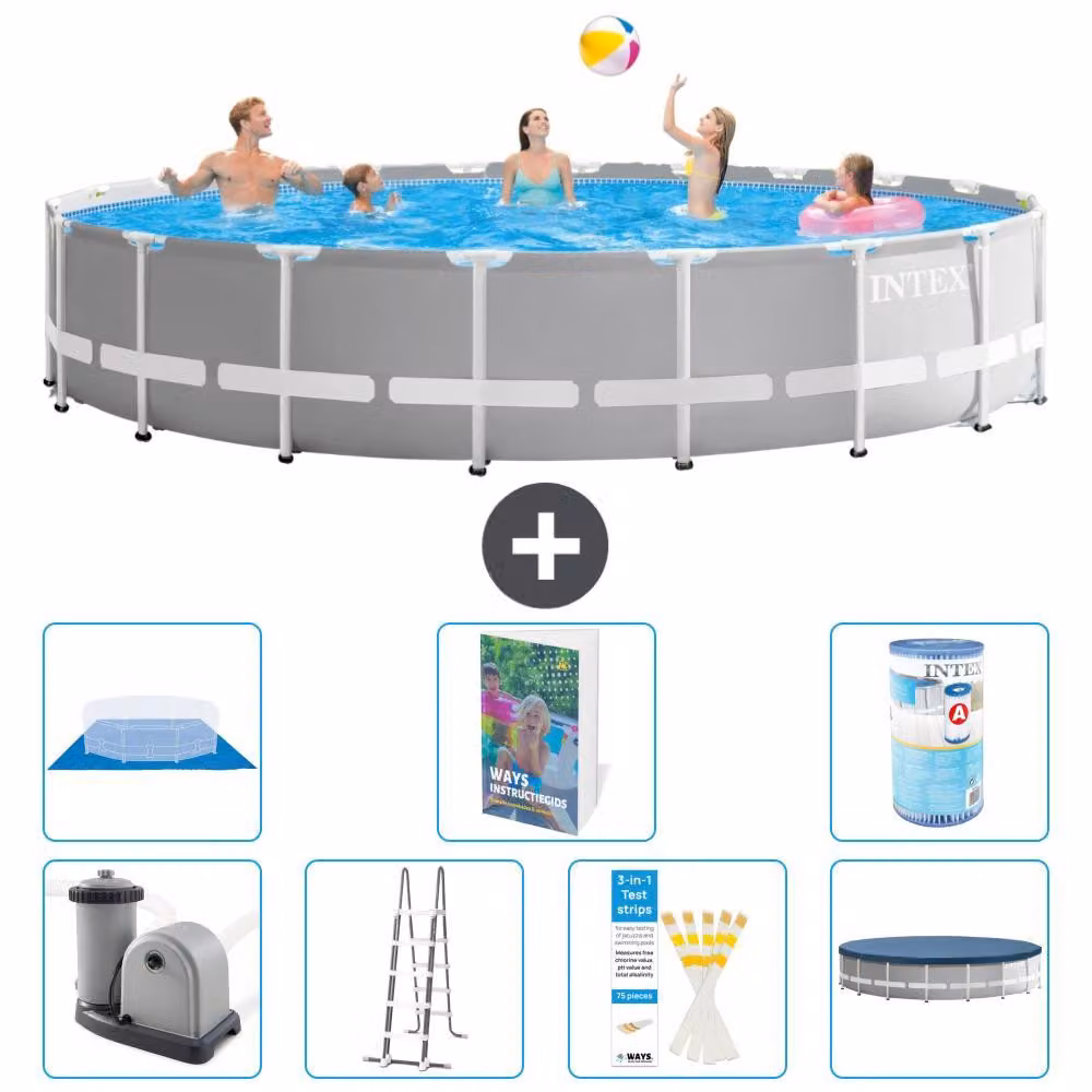 Struttura per piscina a forma di prisma - 610x132 cm - composta da 6 elementi - modello S594