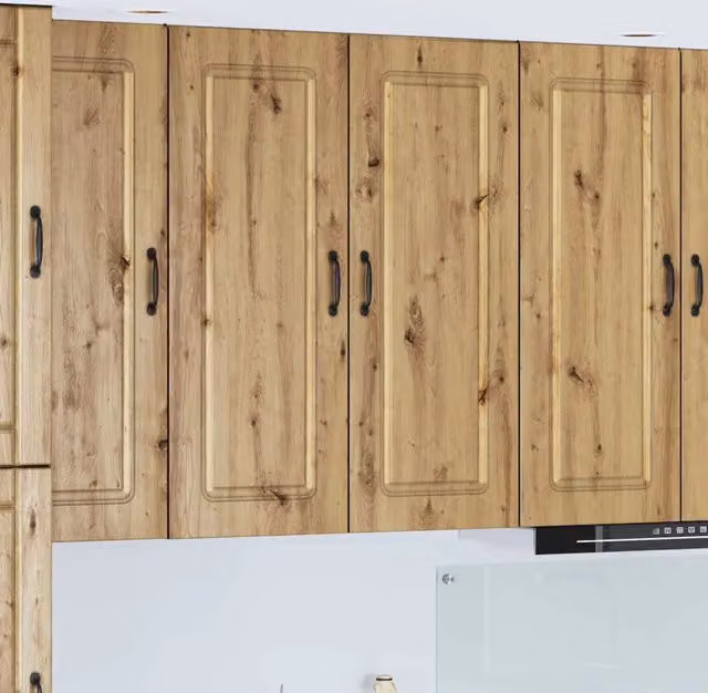 Pensile da cucina moderno vidaXL in legno rovere marrone con ante a battente e ripiani interni L 80 x P 31 x H 100 cm