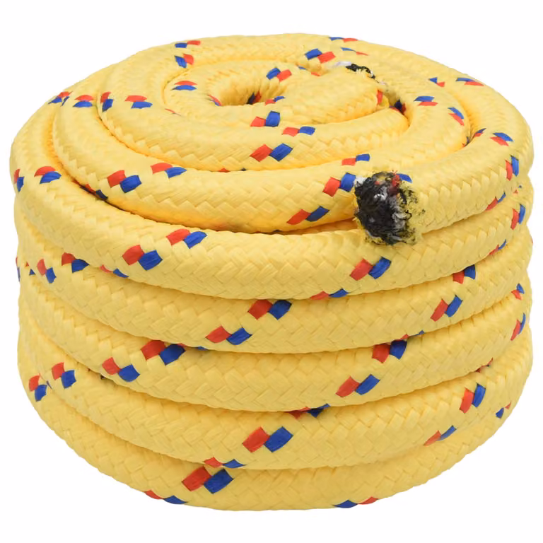 Corda multiuso vidaXL in plastica gialla, diametro 50 mm, lunghezza 5 m, carico massimo 15000 kg