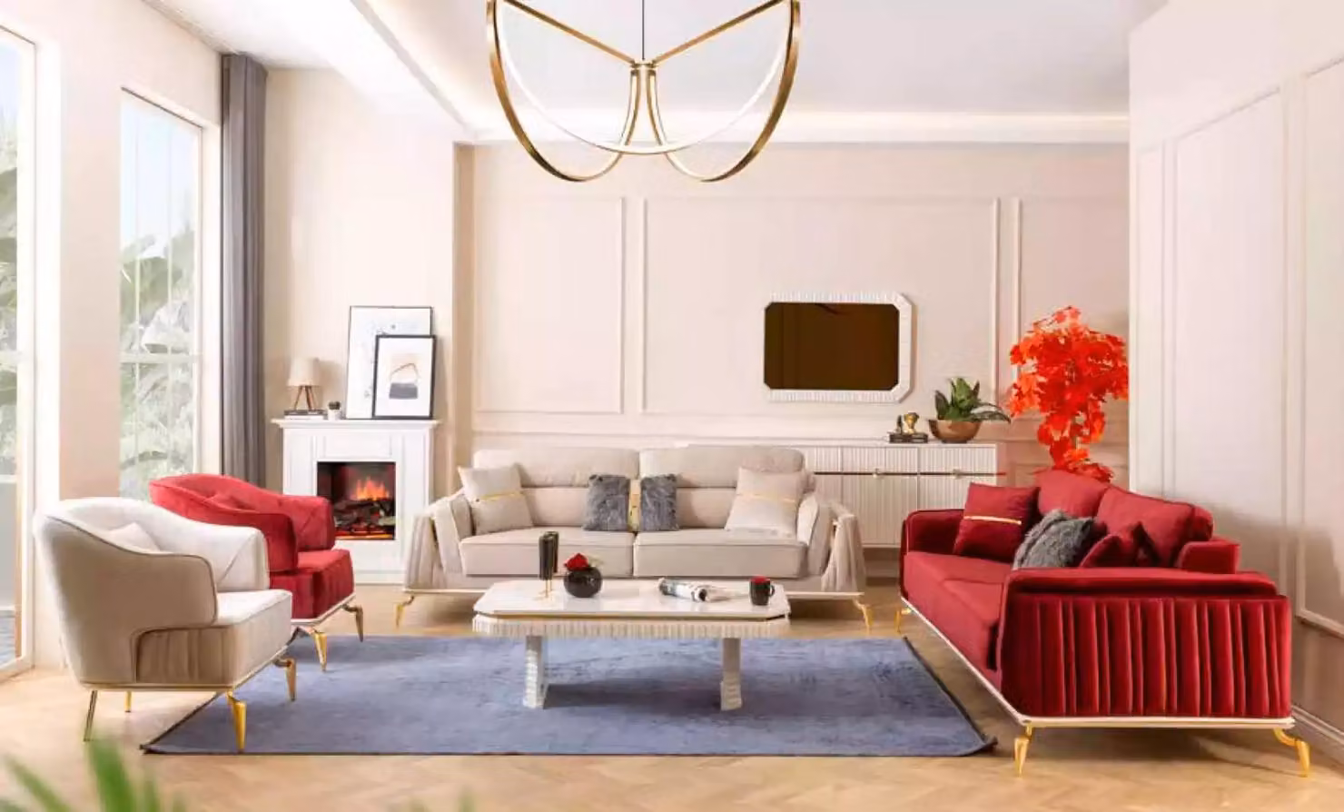 Wohnzimmer Sofagarnitur Set 3311Sitzer Sofa Couchgarnitur Möbel