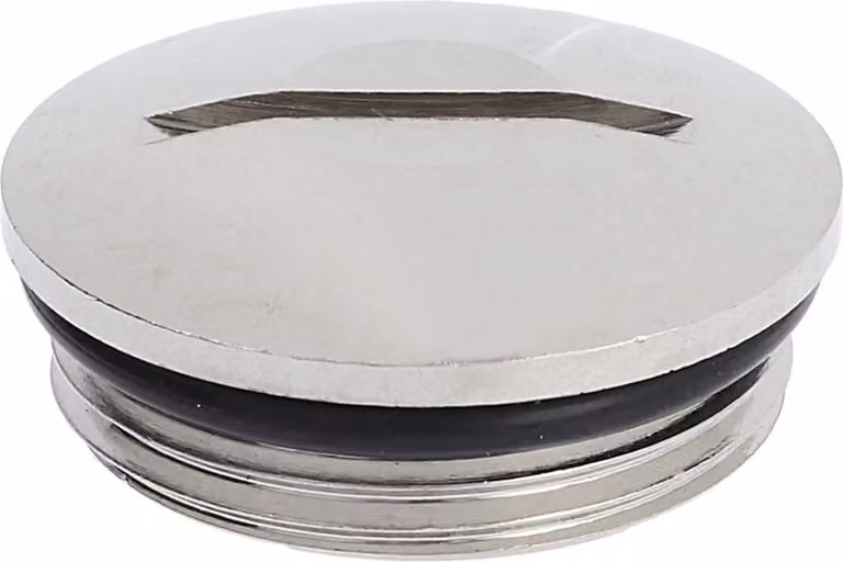Tappo cieco WISKA M25x1,5 MBR-M25 rotondo con intaglio incl. O-ring ottone (CuZn) nichelato lunghezza filettatura 7,0 mm - 1 pezzo