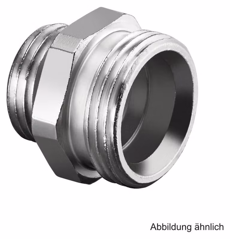 Raccordo filettato, rubinetti, accessori e ricambi R 1/2" maschio x G 3/4" maschio, ottone nichelato