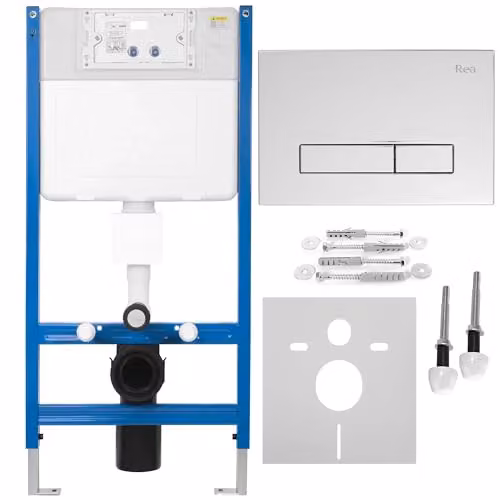 Rea - Telaio WC Da Incasso, K011A-Q, Cromo 9 X 52,5 X 103,5 cm
