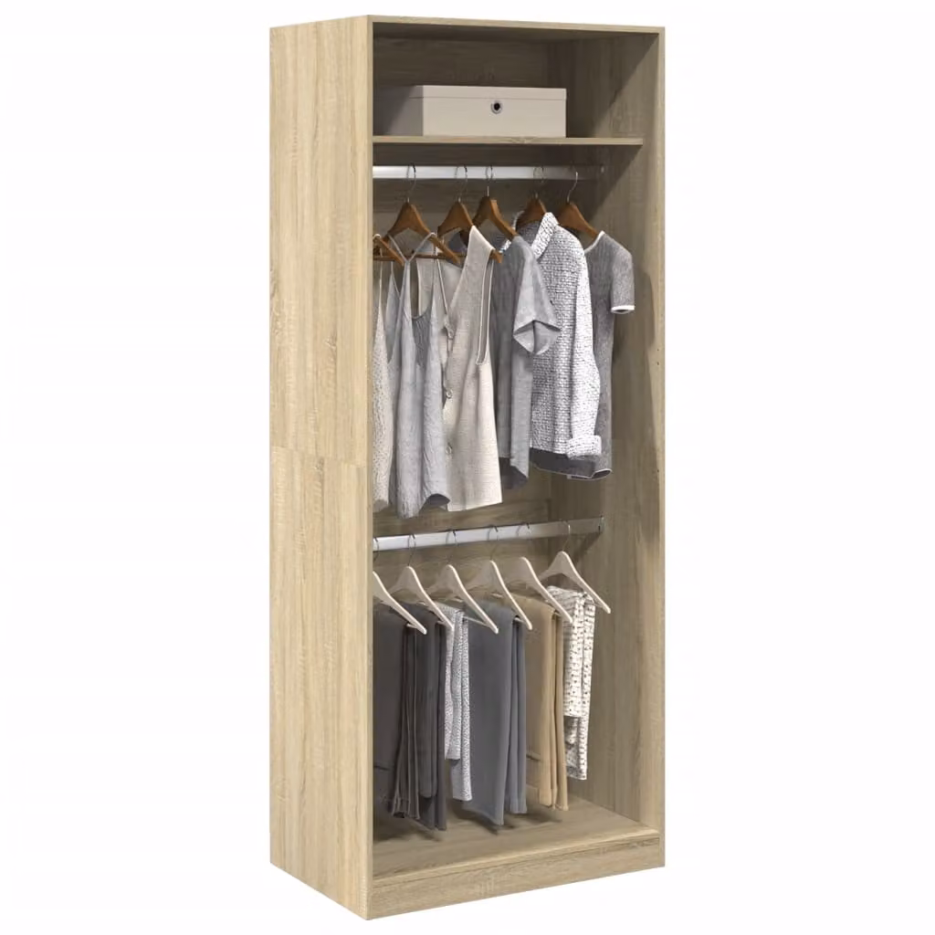 Armadio a muro vidaXL in legno color rovere con ante a battente, L: 80 cm, P: 50 cm, H: 200 cm – 1