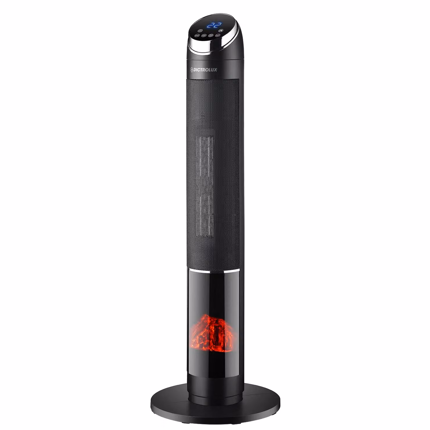 Termoventilatore a Colonna in Ceramica Dictrolux FireTop 2000 Watt Nero con Telecomando e Timer