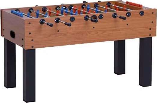 Calcio Balilla Garlando F-100 con Aste Rientranti Colore Naturale e Bianco/Marrone