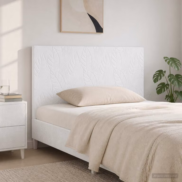 Testiera da muro vidaXL DELFT moderna in legno ingegnerizzato bianco lucido con ripiano integrato
