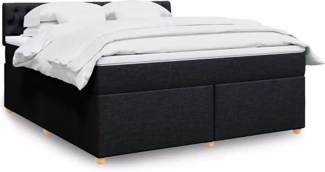 Letto Ibrido vidaXL con Materasso Nero e Struttura in Legno di Pino, Illuminazione Sotto il Letto e Porta USB, L/P: 180 x 200 cm – 1